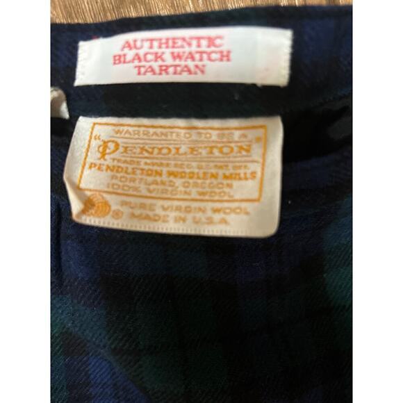 Pendleton Vintage 70s Black Watch Tartan Plaid A-Line School Academia Skirt - Picture 4 of 6